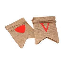 Mandala Crafts Happy Valentines Day Banner Valentines Day Decor - Burlap Happy Valentines Day Sign Decoration- Heart Valentine Garland for Fireplace Mantel