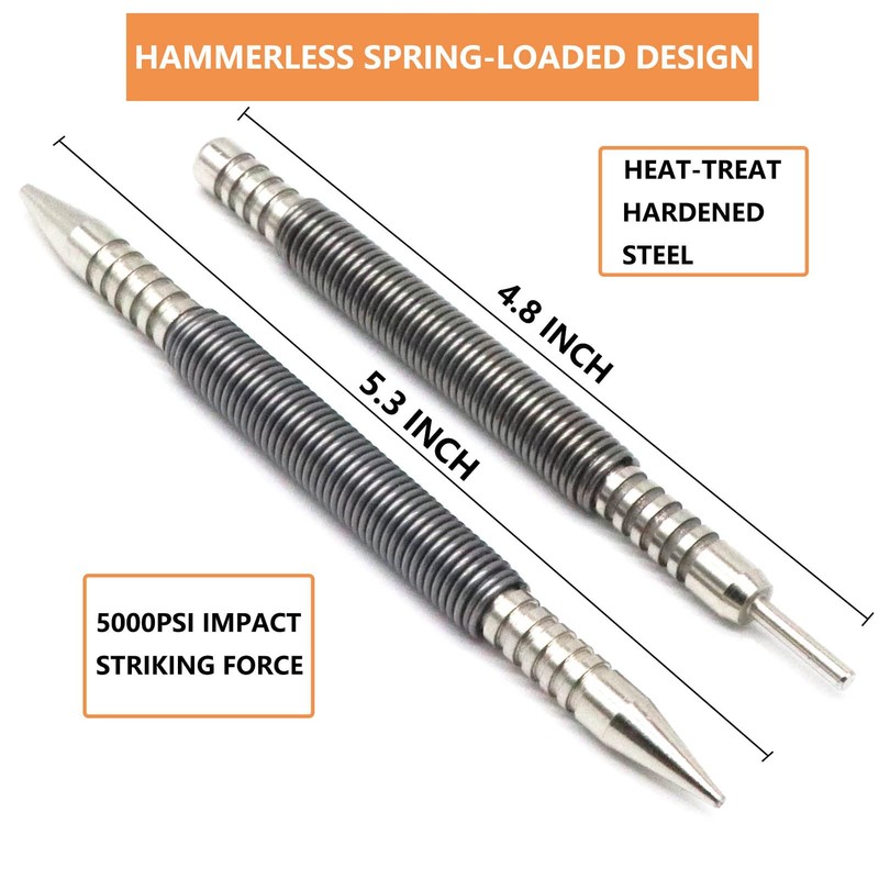 WHLLING 2-Piece Dual Head Nail Setter and Hinge Pin Punch