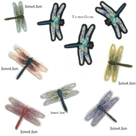 9 Pcs Embroidered Cartoon Dragonfly Patch Iron On Patches for Clothes Sticker Stripe Parches Cute Butterfly Applique DIY Décor