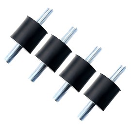 ASFINS Rubber Mounts M8 Anti Vibration Mount Rubber Isolation Mounts Shock Absorber, for Air Compressors Diesel Engines Gasoline Engines Water Pumps, with Double Screw Studs, 4pcs (30 * 20, M8*23)