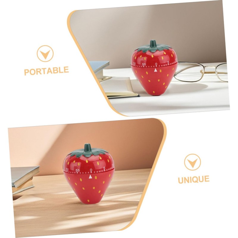 BIUDECO Strawberry Shape Mechanical Timer Countdown Timer Stainless Steel Home