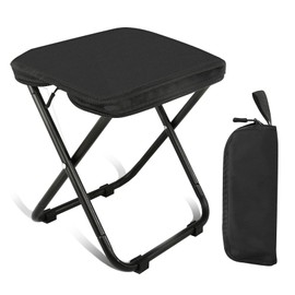 prota Folding Camping Stool, Small Portable Folding Stool, Mini Camping Stool with Storage Bag for Travel, Hiking, Fishing, Barbecue, Picnic, 28 x 23 cm