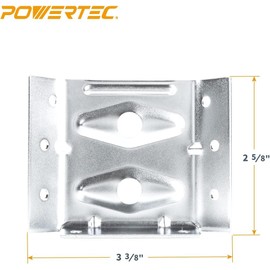 POWERTEC Surface Mount Corner Brackets 12PK (No Mounting Hardware), Corner Braces for Desk Legs/Coffee Table/Dining Table/Bench Legs (71699)