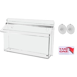 Marketing Holders Suction Cup Outdoor Brochure Holder Holds 11" x 4" Trifolds Window or Glass Wall Includes Take One Sticker Clear Acrylic Mail Box