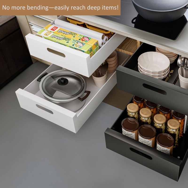 1 Pack | 21" Deep Pull Out Cabinet Organizer Adhesive,