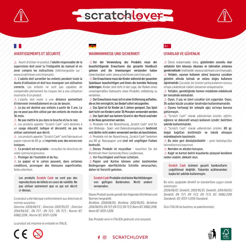 Scratch Cash 100 x 2,000 Lira Play Money (Real Size)