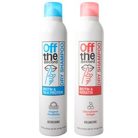 OFF THE RECORD Dry Shampoo - 2 Set Original Freshfinity & Cherrylicious Deligh Scent| Biotin, Silk Protein & Keratin| Frizz Control, Smoothness, Add Shine | 21.3 oz