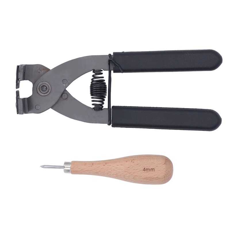 Leather Silent Pliers Diamond Awl Black Handle 4mm 4 Teeth