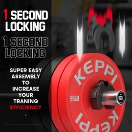 Keppi Fitness Barbell Clips, C-Shape Barbell Clamps for Weight Lifting Bar, Fast Lock/Removal Weight Clips Barbell Collars 2 Inch Olympic Gym Equipment