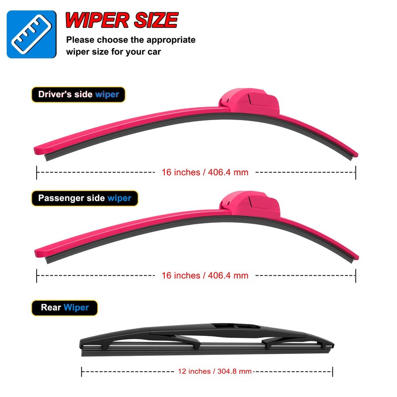 CJPPPZIW Windshield Wipers-16 Inch+16 Inch+12 Inch Replacement for 2018 2019