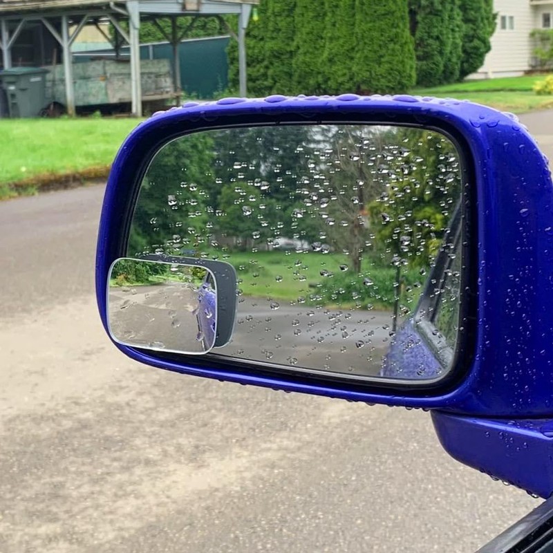 Ampper Rectangular Blind Spot Mirror, HD Glass Frameless Stick on