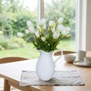 LYLYFAN 20 Pcs Artificial Tulips Flowers White Faux Tulip Flowers