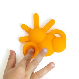 Doddle & Co. The Chew Teether- Sunshine, Poppable Bubbles, Toddler Teething Fidget Toy for Baby