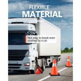 (8 Pack) BATTIFE Traffic Cones 18 Inch with Black Weighted Base, PVC Orange Cone for Traffic Control,Construction Events, Driveway Road Parking Lot