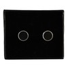 Sterling Silver Round Black Onyx Stud Earrings - Flat 9mm