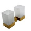 Housler® Brushed Brass (Gold) Square Bathroom accessories (Sq.BB.DOUBLE TUMBLER)