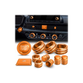 Polodunn Accessories for Honda Civic 2022-2025, CRV 2023-2025 & Acura Integra 2023-2025 (Fit 7"Screen/2 Audio Knobs), 12pcs Knob Covers - Hazard Light, A/C, Air Vent, Audio, Push-Start Button (Orange)