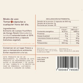 UNRULED -Reishi | Extracto Puro de Hongo Reishi |Adaptogeno que Reduce Estrés y Ansiedad. Fortalece tus Defensas. Mejora la Calidad del Sueño. Aumenta la Longevidad - 60 Cápsulas Veganas - 100% Natural.