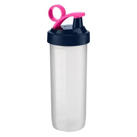 Protein Shaker Bottle, 740ml BPA Free Large Sports Water Bottles, No Blending Ball, Leak-Proof Screw-On Lid & Drinking Flip Cap, Durable Drink Bottle for Fitness Gym Camping Outdoor (Pink Ring Clip)