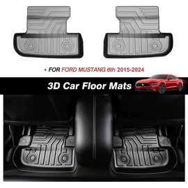 KUST 3D Floor Mats for Ford Mustang 2015-2024 2025 (NOT for Mach-E), Mustang All Weather Floor Mats, TPE Car Mats 2 Row Floor Liners Durable Odorless Non-Slip High Edges