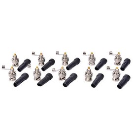 BW® 10pcs RG59 BNC Male Plug Pin Solderless Straight Angle Connector for CCTV Cameras