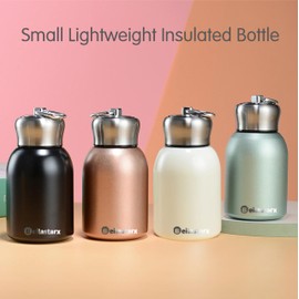 Beilastarx 10oz Mini Vacuum Insulated Water Bottle - Small Stainless Steel Water Bottle Portable Leak-Proof Metal Sports Hot and Cold Water Bottle for Indoor and Outdoor (Gold, 10oz)