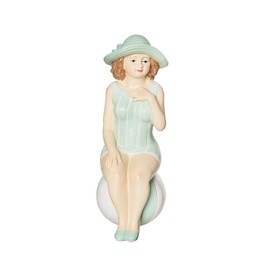Beachcombers Isa Stripe Swimsuit Lady Figurine, 5.71-inch Height, Tabletop Decoration