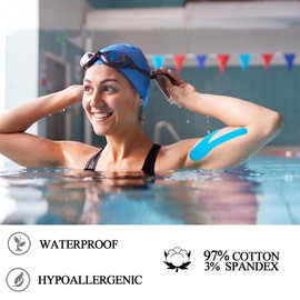 NELLHOMY Pack of 40 Kinesiotapes Precut, Waterproof & Elastic Tape, Sports Tape, Physio Kinesi Tape for Knee, Shoulder and Elbow, Muscle Firming Bands