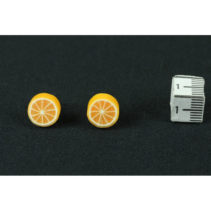 Miniblings Earrings Round Orange Fruit Fruit Oranges Plug Stud Earring