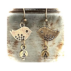Bronze Bird Dangle Earrings Nature Spring Love Dove Fall Jewelry Earrings for Women #3298FE752