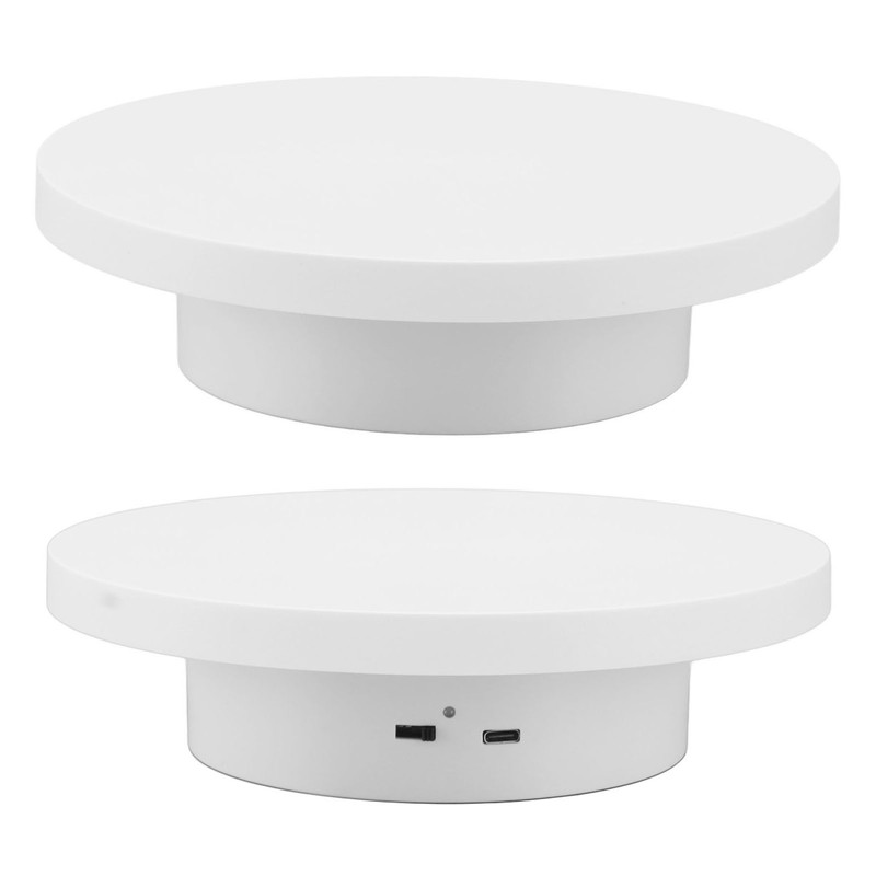 Rotating Display Stand White Plug in Remote Control Load Bearing