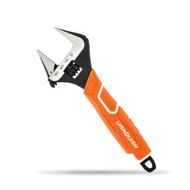 VANQUISH 8 Inch Adjustable Wrench, 1-1/2” Wide Jaw Opening Plumbing Wrench, CR-V Steel, SAE and Metric Scale Marked, With Comfort Grip Handle and Hanging Hole (3152)