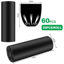 Flintronic Camping Toilet Bags, 60 PCS (3 Roll) Portable Toilet Bags, Thickened Toilet Waste Bags, Camp Potty Liner Bag for Camping, Hiking, Travel, Kitchen, Home