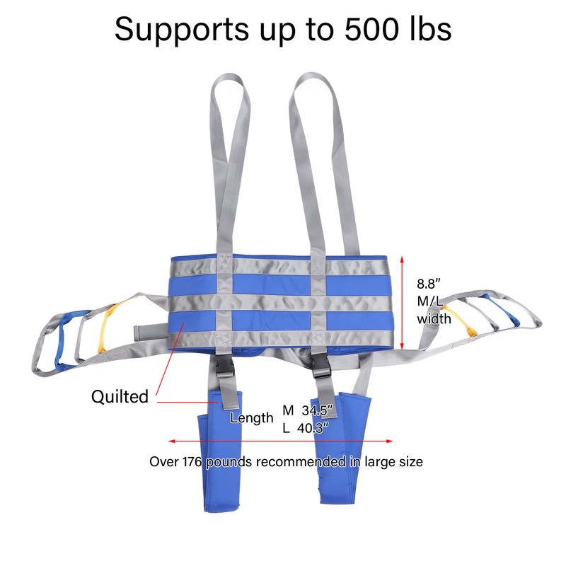 Patient Lift Sling Professional Adjustable Transfer Belt Strap Walking Standing