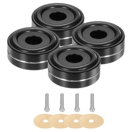 QUARKZMAN Pack of 4 Subwoofer Insulation Pads, 40 x 15 mm Speaker Insulation Pad Feet, Speaker Spikes, Turntable Audio Studio Monitor Insulation Pad for Audio Devices, M4 Screws Black