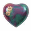 Small/Keepsake Multi-Colored Brass Arielle Heart Cremation Urn, 17 cubic inches