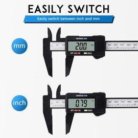 STORMHERO Digital Caliper, 0-6"/150mm Vernier Calipers, Electronic Micrometer Caliper with LCD Screen, Measuring Tool, Auto-Off, Inch and Millimeter Conversion Caliper Tool