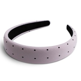 SXQLYH Haarreifen Gepolstert Breit,Polka-Dot Stoff-Haarband,Damen Haarreif gepolstertes Stoff,Weiches Wunderschön Punkte Stirnbänder,Gepolstertes Bequeme Stirnbänder für Frauen Mädchen (Lila)