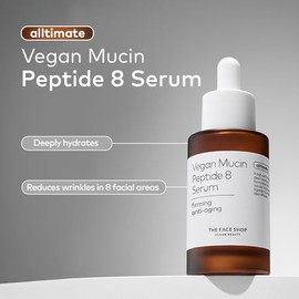 The Face Shop Alltimate - Sérum de Mucina Vegana con 8 Péptidos - Serum hidratante y reparador para un efecto glow intenso - K-beauty coreano original