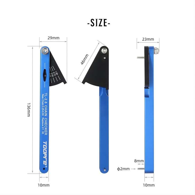 Mimoke Bicycle Chain Gauge Wear Measuring Ruler Mountain Road Bike