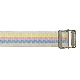 Skil-Care 2 Inch Wide Cotton Gait Belts Heavy-Duty Webbing, Pastel Stripe, 72" L - Metal Buckle, Durable & Launderable, 252072