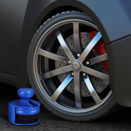 FOMIYES Cepillo Aplicador para Brillo de Neumáticos con Soporte Compacto Cerdas de Nylon para Aplicación y Mango Ergonómico Resistente Limpieza Llantas y Bordes Autos