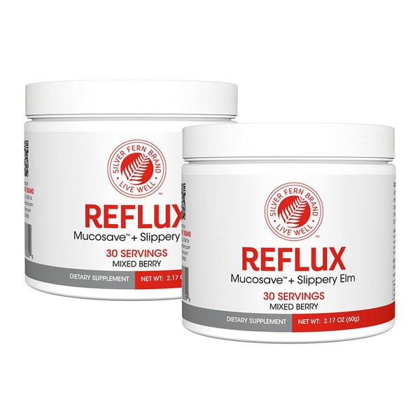 Reflux - Digestive Supplement - Each Tub = 30 Scoops = 30 Servings - Mucosal Support for Acid Issues - with Mucosave FG and Slippery Elm Bark (2 Tubs)