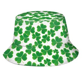 St. Patrick's Day Cute Lucky Green Shamrock Bucket Hats Fashion Sun Cap Packable Outdoor Fisherman Hat for Women Men