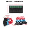6 Gang Waterproof Rocker Switch Panel, 12V/24V Marine Switch Panel,