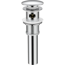 ZM Pop Up Drain Stopper with Overflow for Bathroom Faucet Vessel or Vanity Sink, Chrome Finish