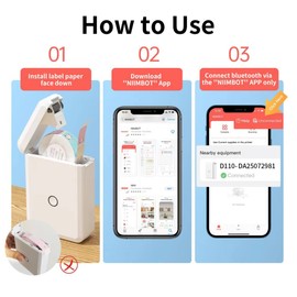 Máquina etiquetadora con cinta, impresora de etiquetas Bluetooth portátil D110, pequeña etiqueta de mano para teléfono inteligente, fácil de usar, sin tinta, organización del hogar, recargable por USB
