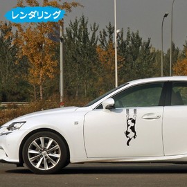 1797 Cat Waterproof Sticker Decal Sticker for Car Cute Funny Mischief Falling Cat Car Sticker Door Window Wall Sticker Drawing Room Refrigerator Bedroom Decoration Approx 35x12CM Black 2pcs