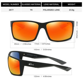 Bevi Sports Sunglasses Polarized Lens/TR 90 Frame with Spring Hinges Glasses For Men Women Cycling Running Baseball 2677C4