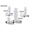 White Thermostatic Radiator Valve Angled Corner or Straight White Radiator